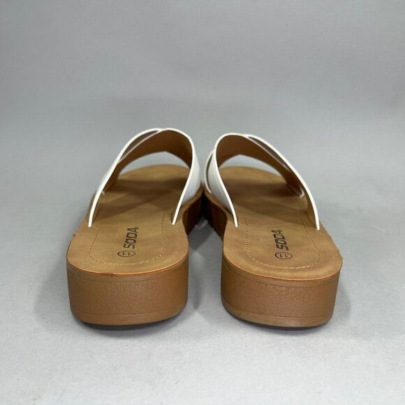 Soda Women's Size 11 Lucy Cross Strap Platform Slide Sandals - Picture 5 of 8
